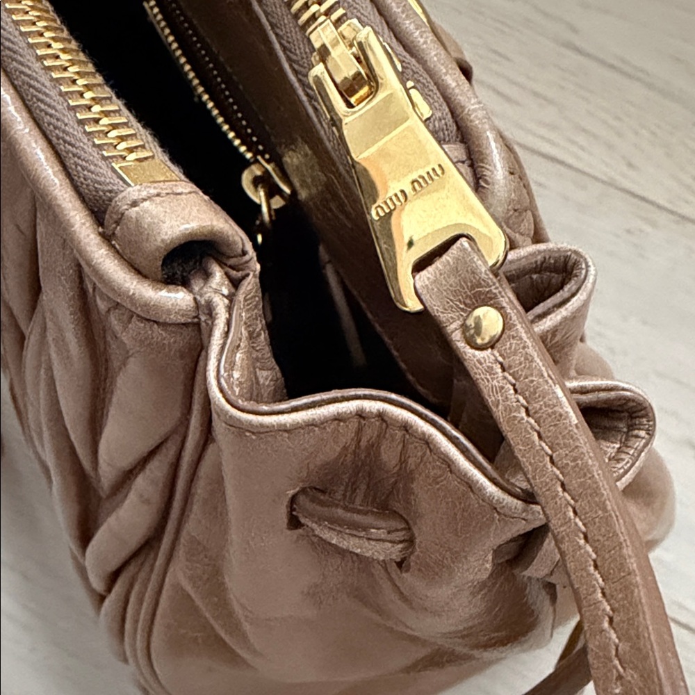 Miu Miu Brown Quilted Satchel - Picture 6 of 9